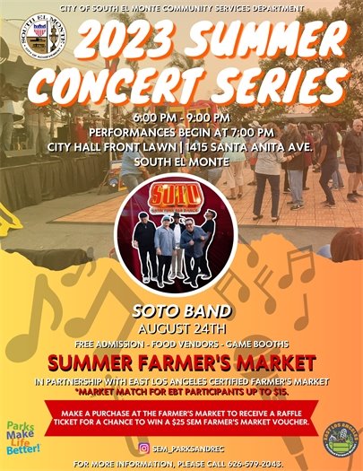 Summer Concert with Soto Announcement 