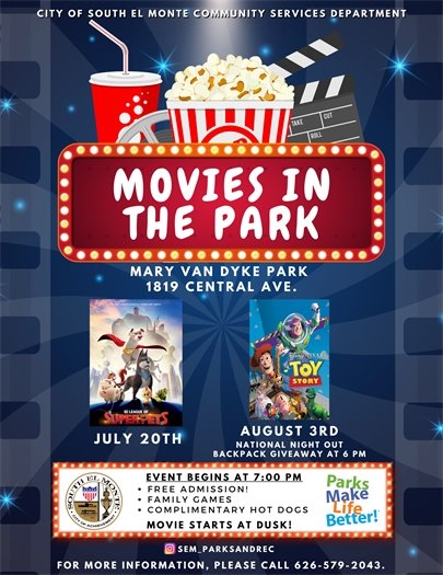 Movies in the Park flyer 