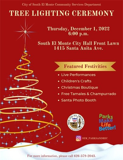 Tree Lighting Ceremony 2022 flyer 