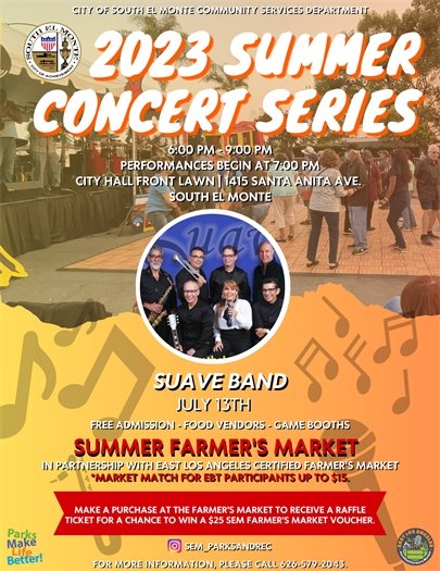 Summer Concert with Suave Flyer 