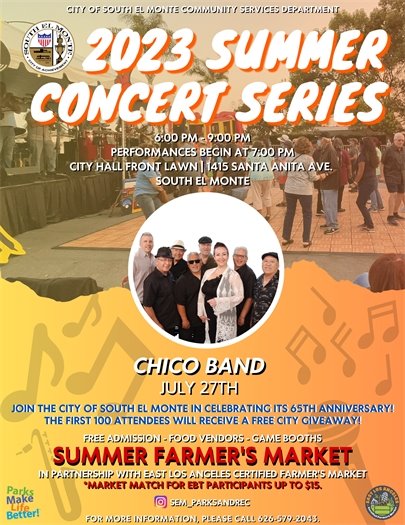 Summer Concert with Chico Announcement 