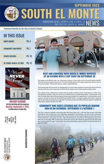 Front page of  September 2023 Newsletter 